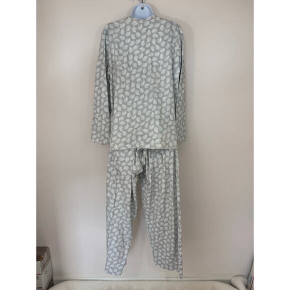 Spa by Charter Club Feather Print Pajama Set 100% Cotton Women’s XL - Picture 4 of 9